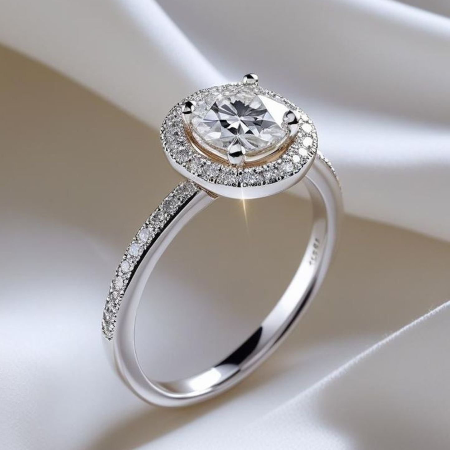 Round Cut White diamond Ring